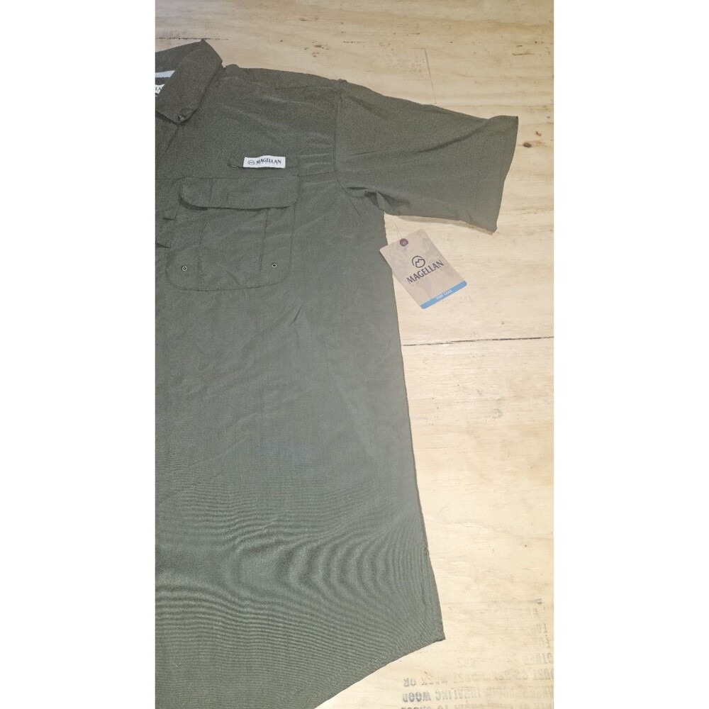 NEW Magellan Outdoors OLIVE Fishing Shirt Mens Medium M vented LAGUNA MADRE - Picture 2 of 12